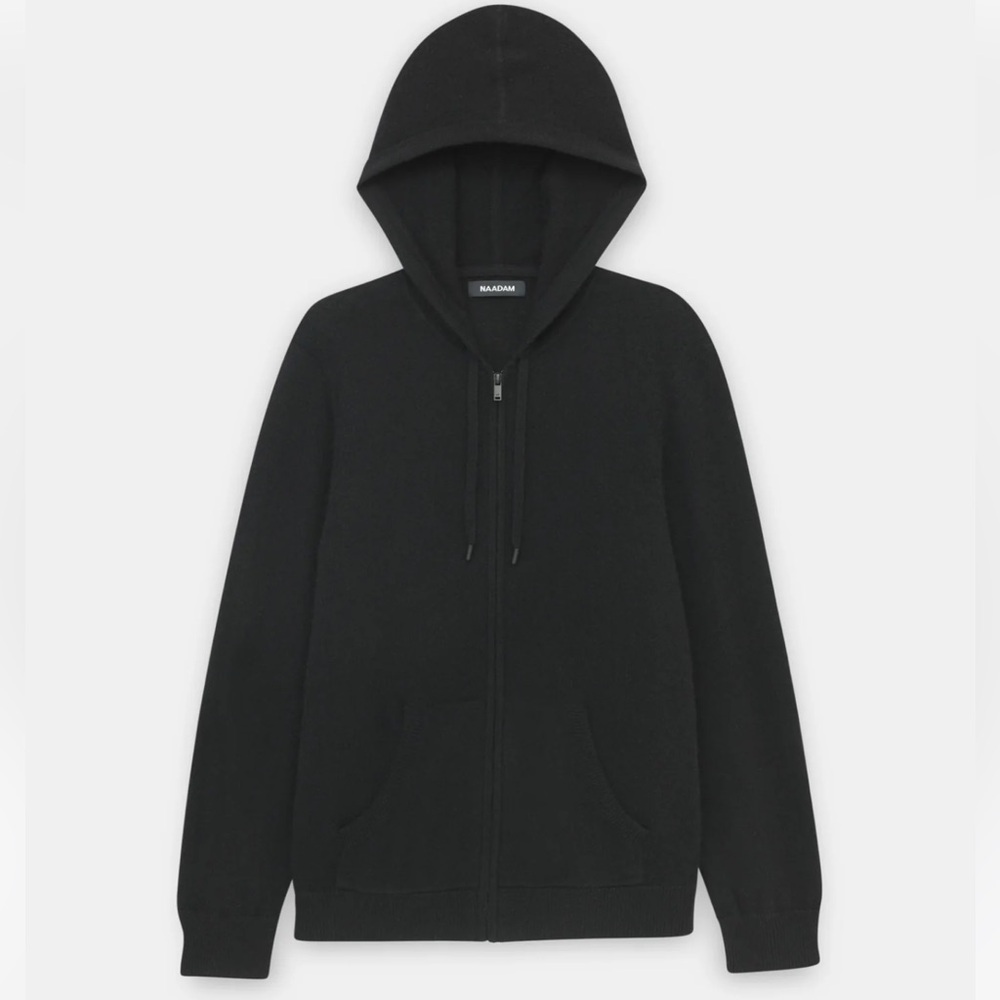 NAADAM Black Zip Up Men's Sweater